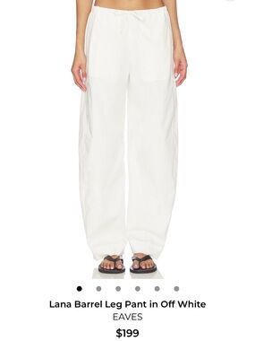EAVES (revolve) Lana Barrel Leg Pant in off white. Size S, NWT. Sold out online!